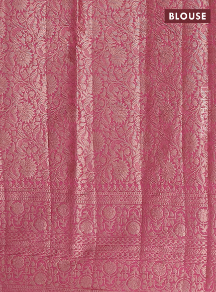 Semi chiniya saree mauve pink with woven buttas and woven border