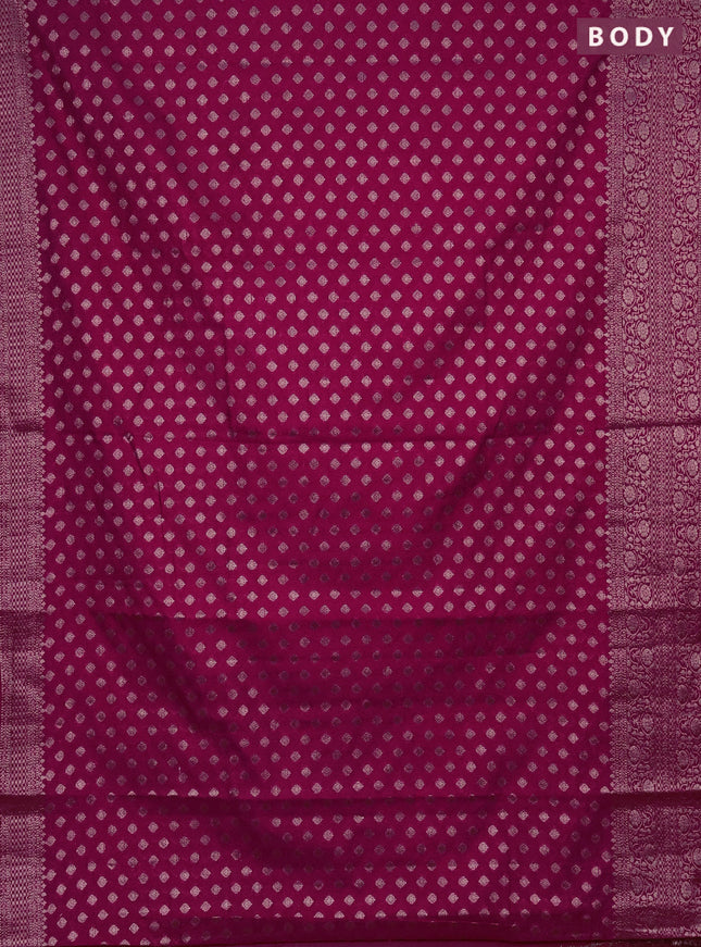 Semi chiniya saree pink with woven buttas and woven border