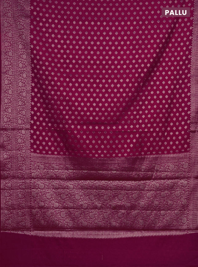 Semi chiniya saree pink with woven buttas and woven border