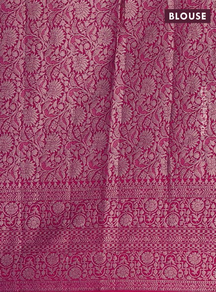 Semi chiniya saree pink with woven buttas and woven border