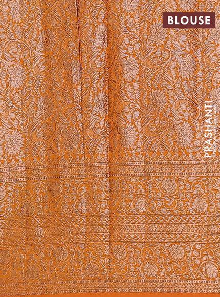 Semi chiniya saree mustard shade with woven buttas and woven border