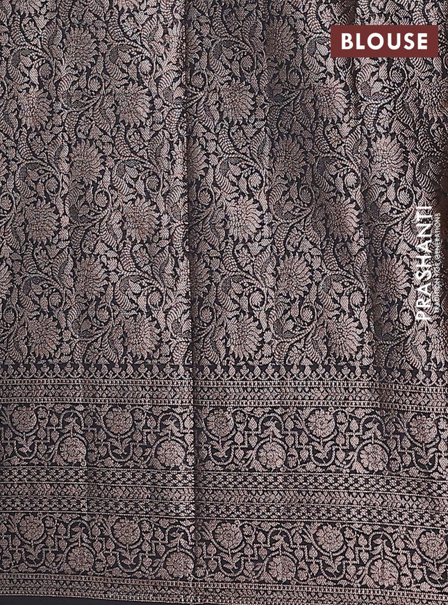 Semi chiniya saree black with woven buttas and woven border