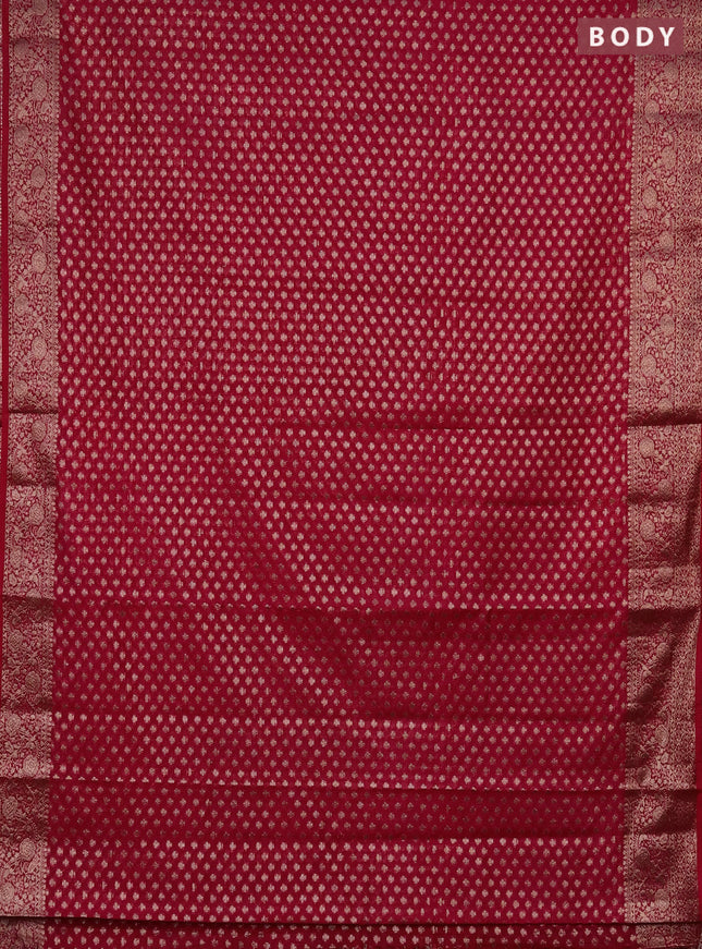 Semi chiniya saree pink with woven buttas and woven border