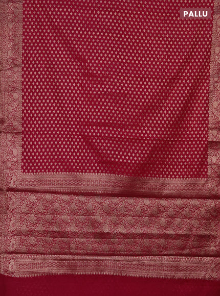 Semi chiniya saree pink with woven buttas and woven border