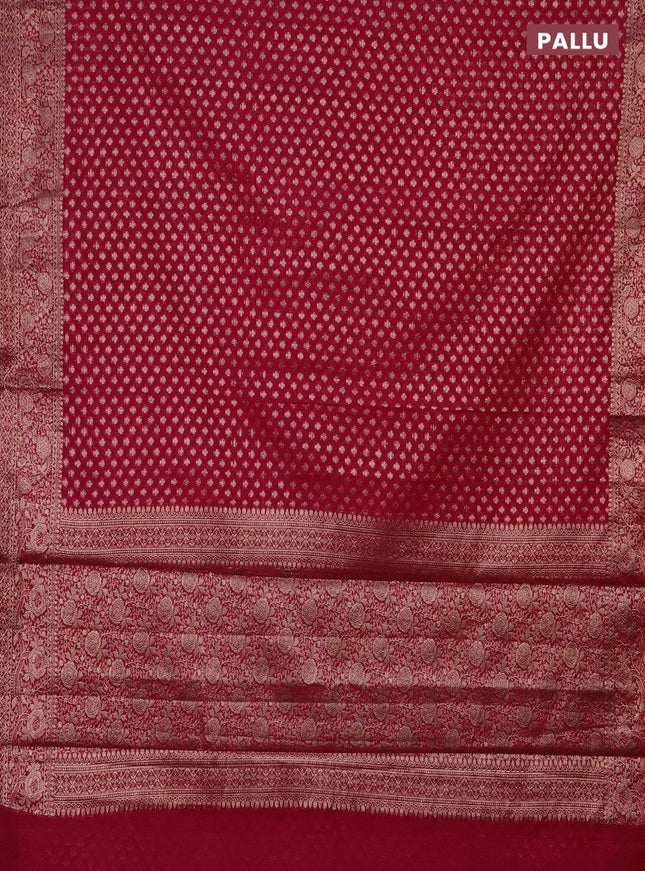 Semi chiniya saree pink with woven buttas and woven border