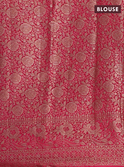 Semi chiniya saree pink with woven buttas and woven border