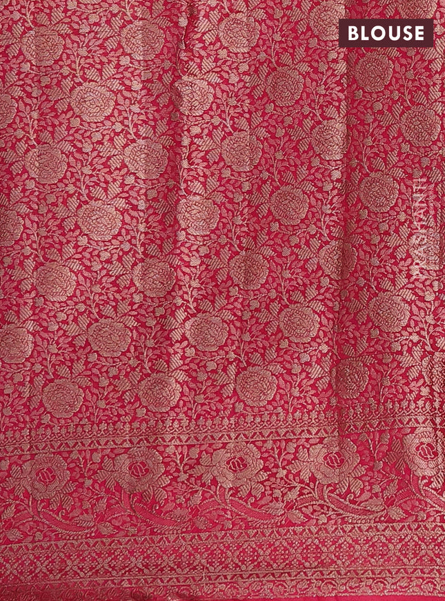 Semi chiniya saree pink with woven buttas and woven border