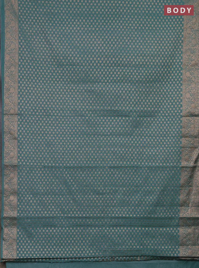Semi chiniya saree pastel blue with woven buttas and woven border