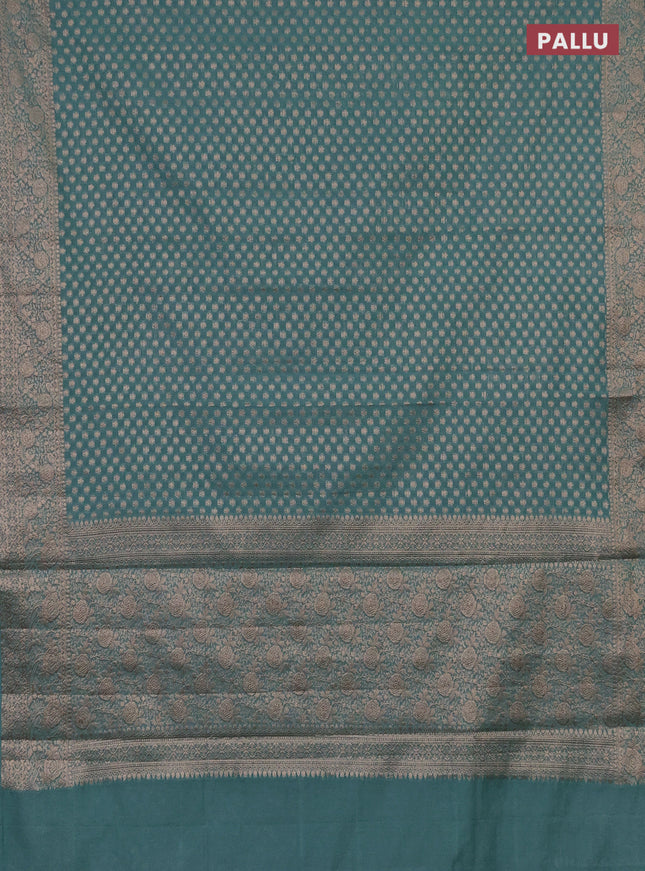 Semi chiniya saree pastel blue with woven buttas and woven border
