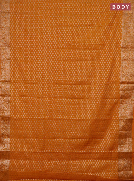 Semi chiniya saree mustard yellow with woven buttas and woven border