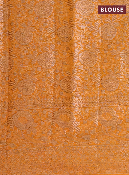 Semi chiniya saree mustard yellow with woven buttas and woven border