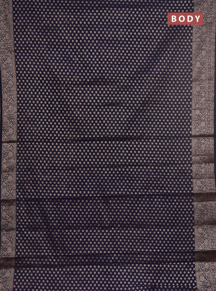 Semi chiniya saree navy blue with woven buttas and woven border