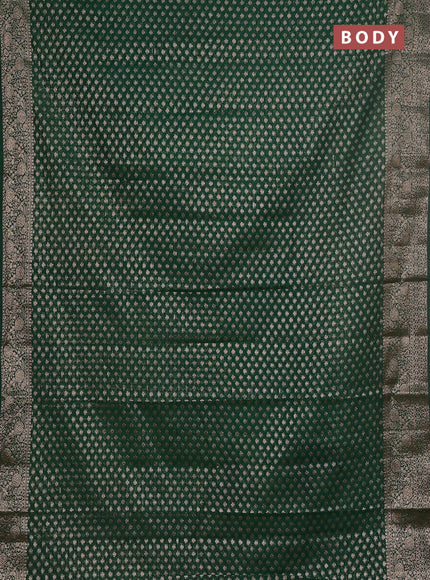 Semi chiniya saree green with woven buttas and woven border