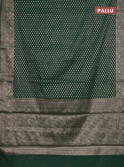 Semi chiniya saree green with woven buttas and woven border