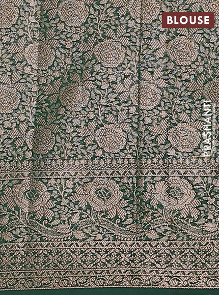 Semi chiniya saree green with woven buttas and woven border