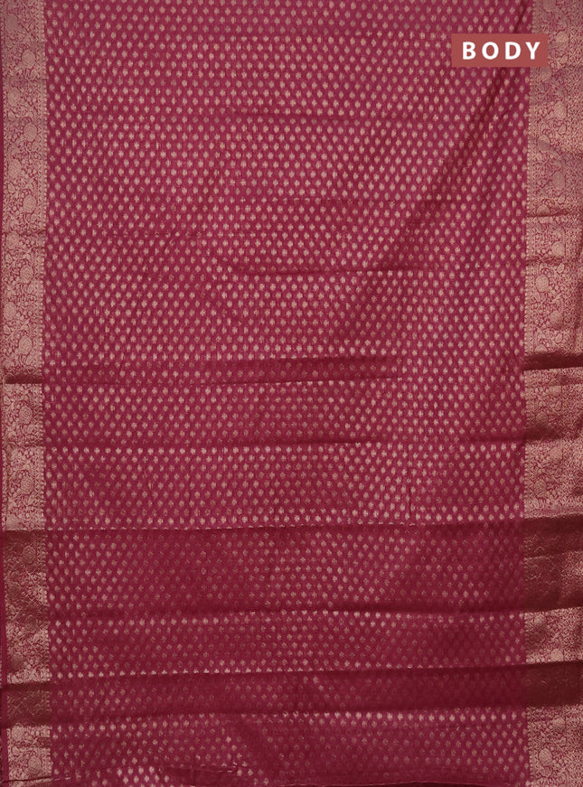 Semi chiniya saree mauve pink with woven buttas and woven border