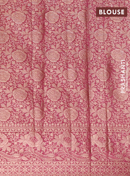 Semi chiniya saree mauve pink with woven buttas and woven border