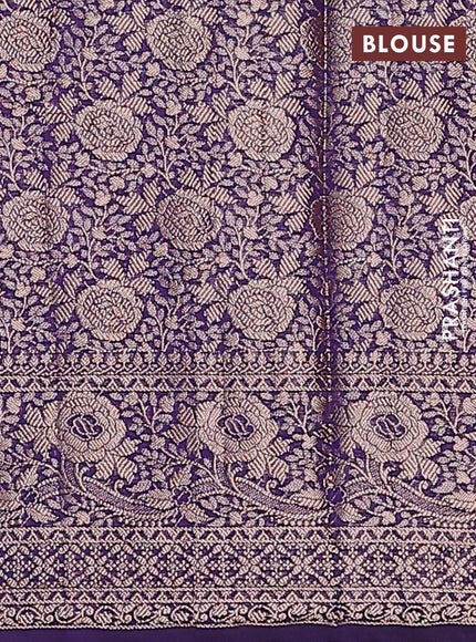 Semi chiniya saree deep violet with woven buttas and woven border
