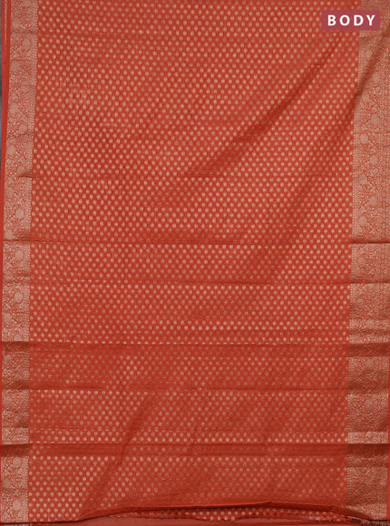 Semi chiniya saree orange with woven buttas and woven border