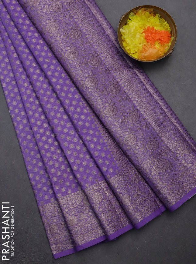 Semi chiniya saree lavender with woven buttas and woven border