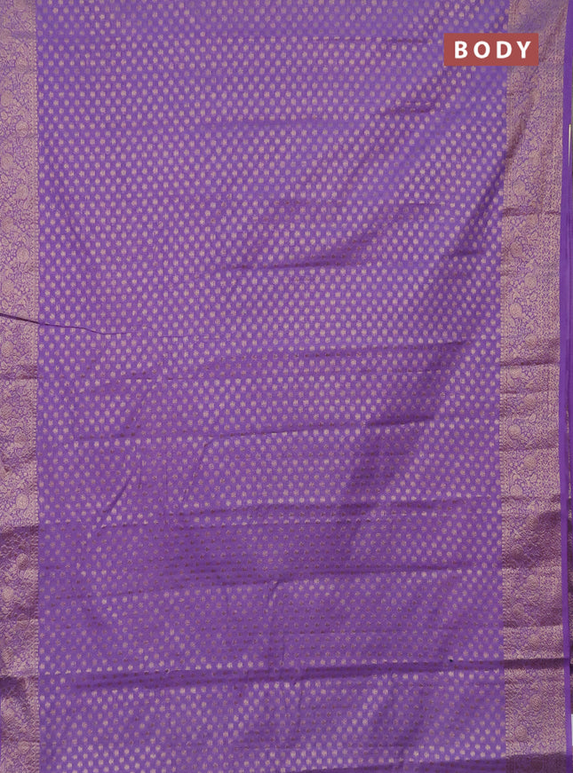 Semi chiniya saree lavender with woven buttas and woven border
