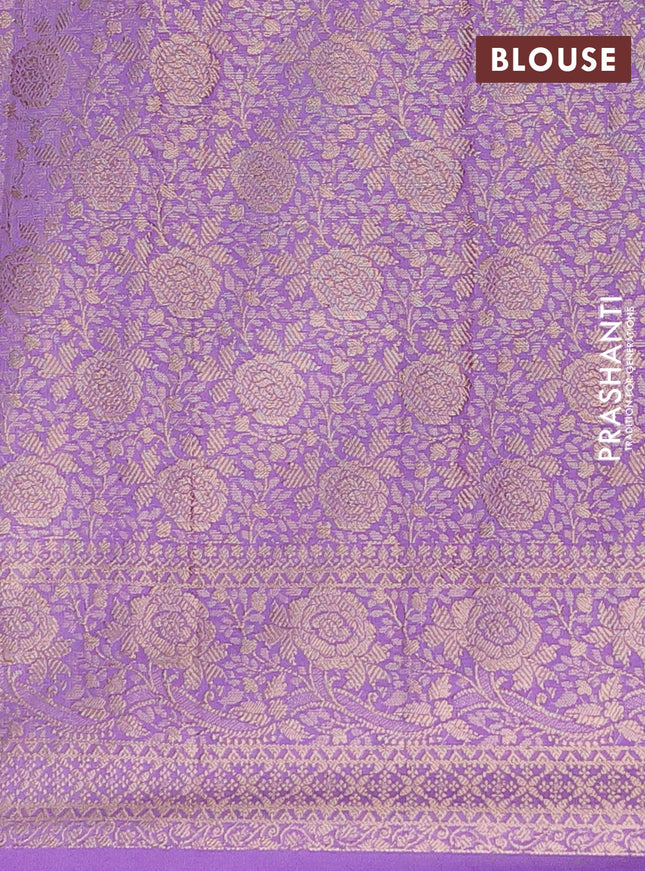 Semi chiniya saree lavender with woven buttas and woven border