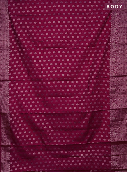Semi chiniya saree pink with woven buttas and woven border