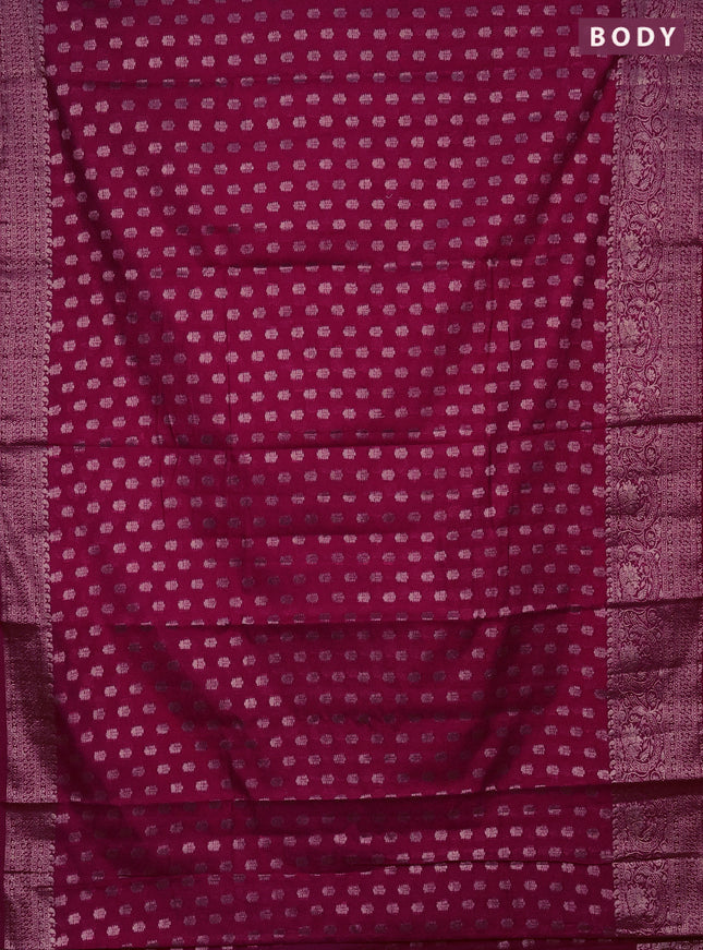 Semi chiniya saree pink with woven buttas and woven border