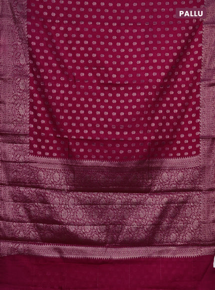 Semi chiniya saree pink with woven buttas and woven border