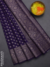 Semi chiniya saree violet with woven buttas and woven border