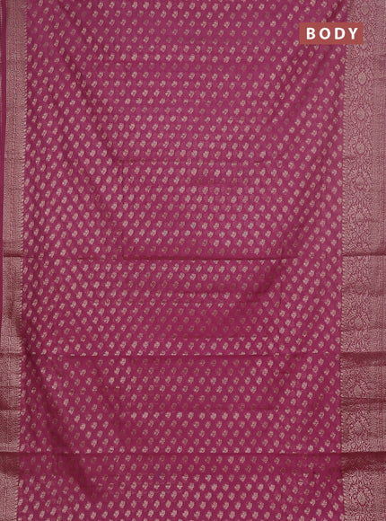 Semi chiniya saree mauve pink with woven buttas and woven border