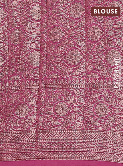 Semi chiniya saree mauve pink with woven buttas and woven border