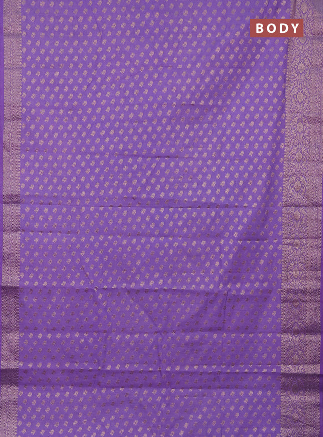Semi chiniya saree lavender with woven buttas and woven border