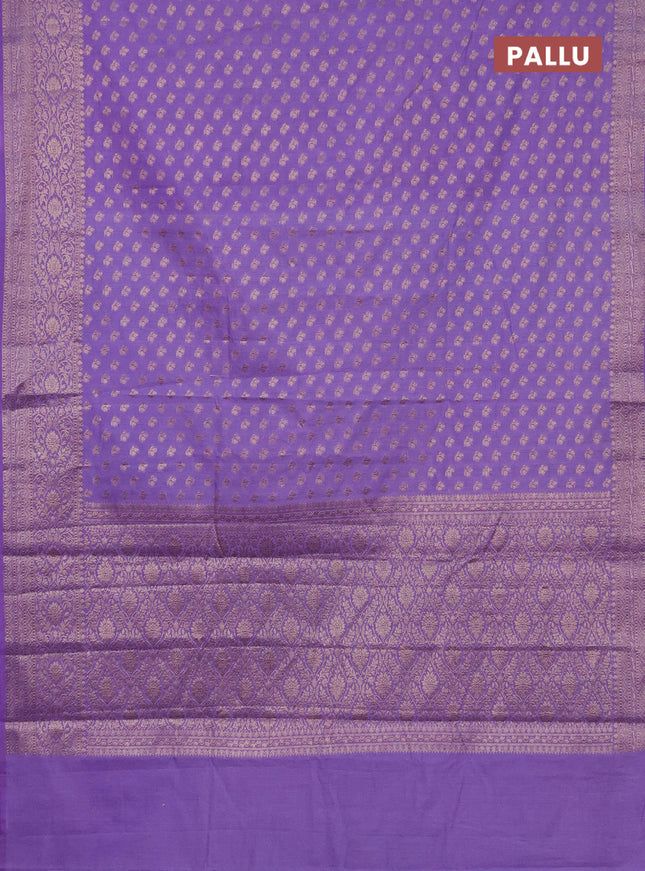 Semi chiniya saree lavender with woven buttas and woven border