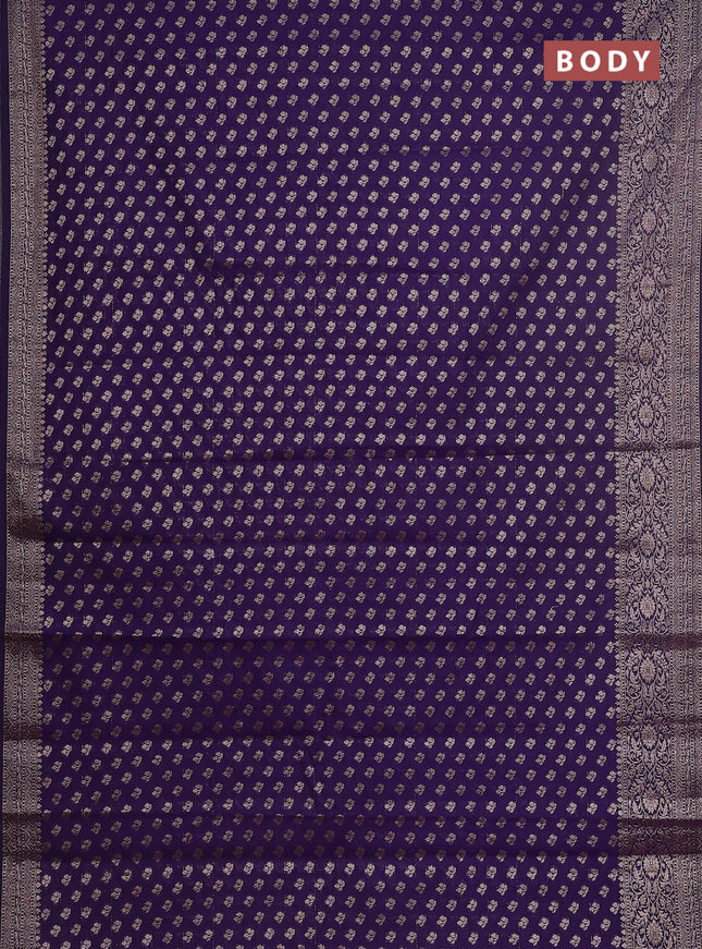 Semi chiniya saree violet with woven buttas and woven border