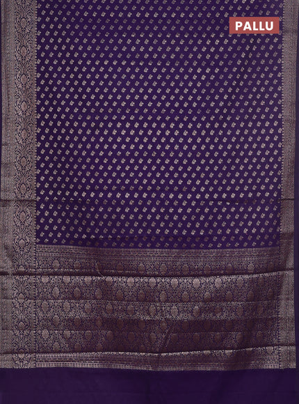 Semi chiniya saree violet with woven buttas and woven border