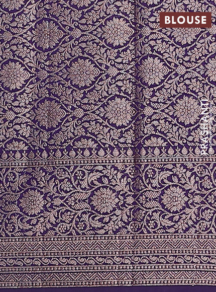 Semi chiniya saree violet with woven buttas and woven border