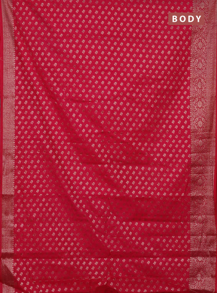 Semi chiniya saree pink with woven buttas and woven border