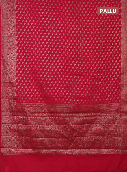 Semi chiniya saree pink with woven buttas and woven border