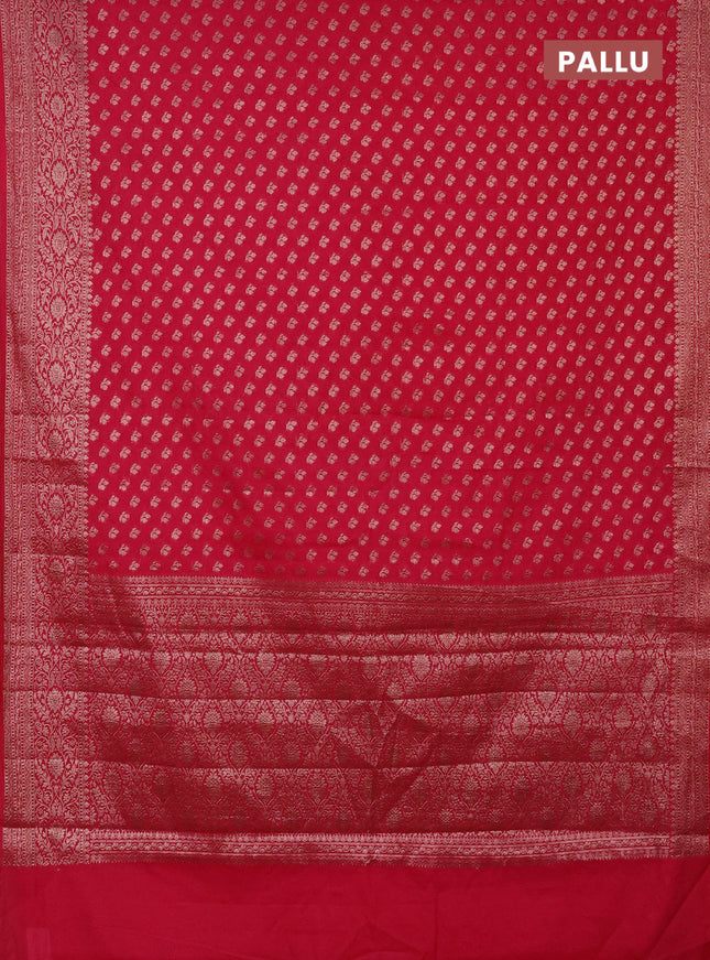 Semi chiniya saree pink with woven buttas and woven border