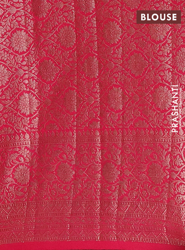 Semi chiniya saree pink with woven buttas and woven border
