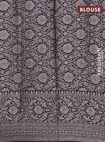 Semi chiniya saree black with woven buttas and woven border