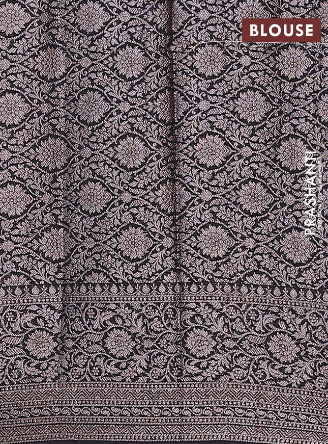 Semi chiniya saree black with woven buttas and woven border