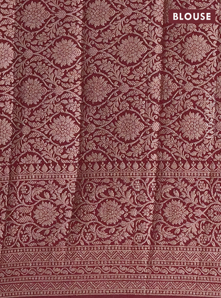 Semi chiniya saree deep maroon with woven buttas and woven border