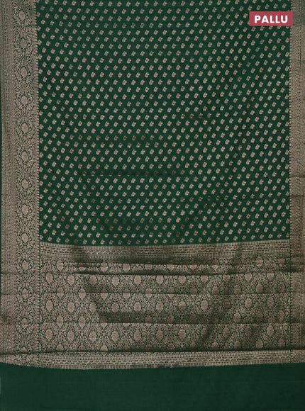 Semi chiniya saree green with woven buttas and woven border