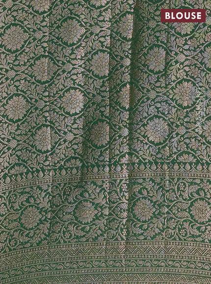 Semi chiniya saree green with woven buttas and woven border