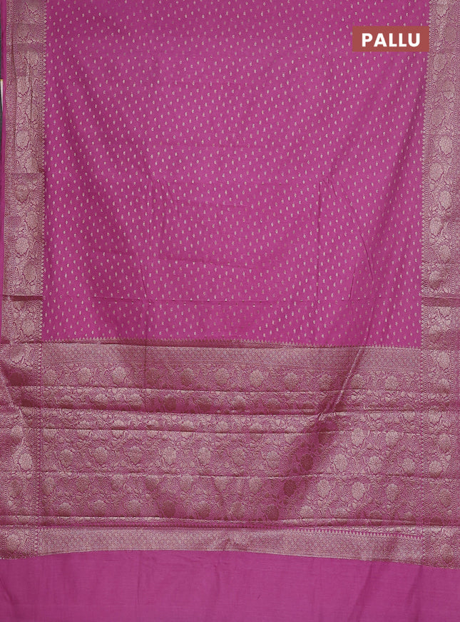 Semi chiniya saree lavender with woven buttas and woven border