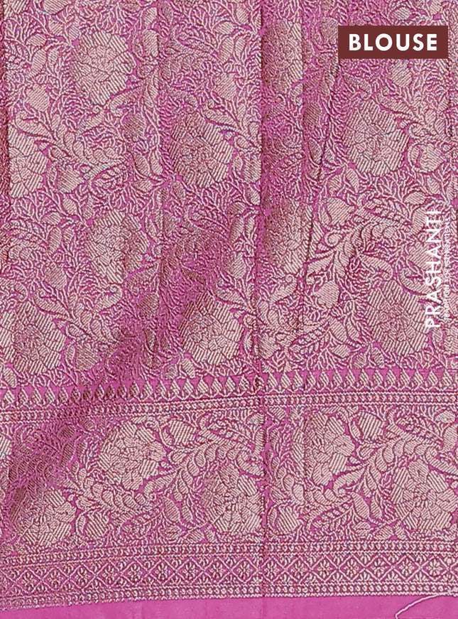 Semi chiniya saree lavender with woven buttas and woven border