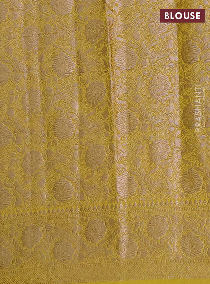 Semi chiniya saree lime green with woven buttas and woven border