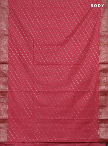 Semi chiniya saree mauve pink with woven buttas and woven border